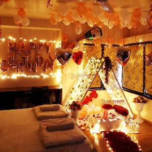 Cabana decoration at home for birthday surprise 133