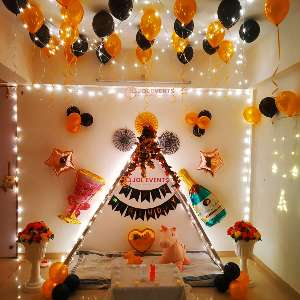 Cabana decoration at home for birthday surprise 139