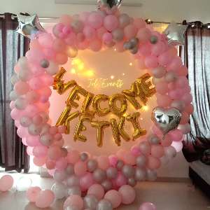 Newborn baby welcome decoration at home Pune by JOLEVENTS 106