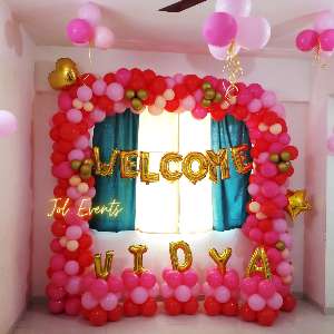 Newborn baby welcome decoration at home Pune by JOLEVENTS 1223
