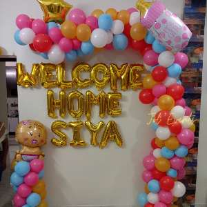 Newborn baby welcome decoration at home Pune by JOLEVENTS 99