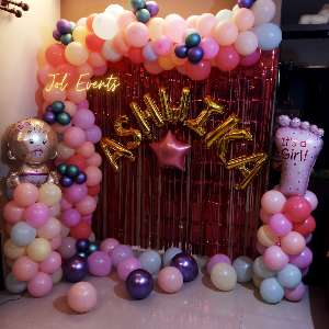 Newborn baby welcome decoration at home Pune by JOLEVENTS Dighi