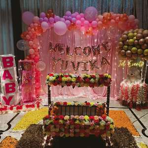 Newborn baby welcome decoration at home Pune by JOLEVENTS pashan