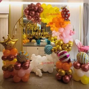 Candy theme Balloon decoration at home