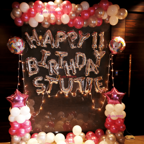 Simple balloon decoration at home for kids birthday party13