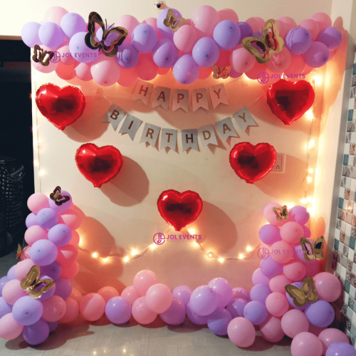 Simple balloon decoration at home for kids birthday party30